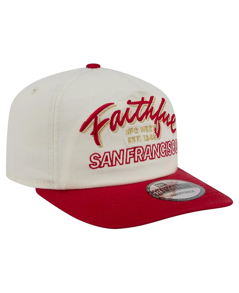 New Era Men's Cream San Francisco 49ers Script 19TWENTY Adjustable Hat