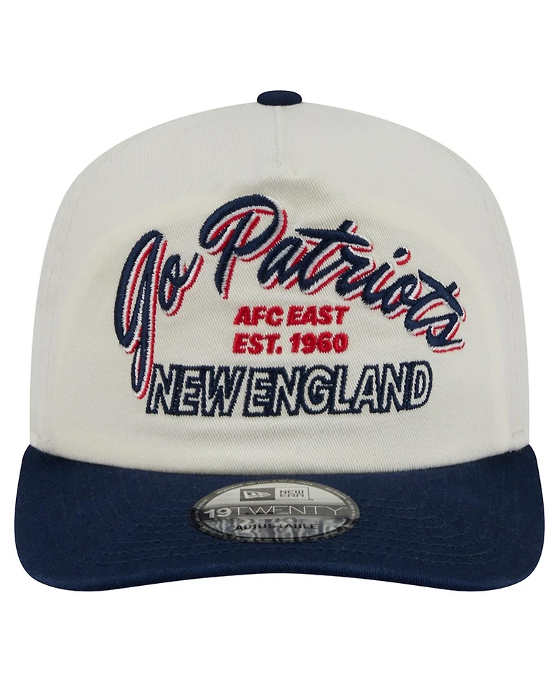 New Era Men's Cream New England Patriots Script 19TWENTY Adjustable Hat