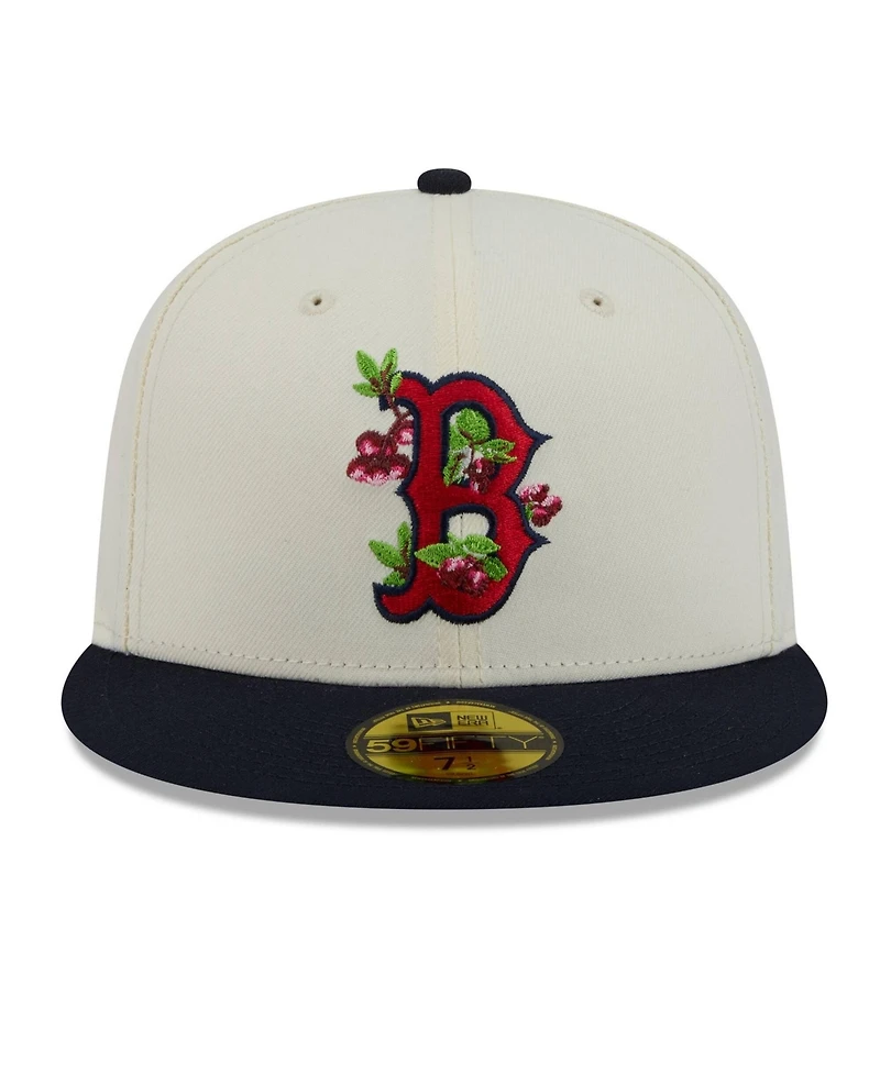 New Era Men's White/Navy Boston Red Sox Blossom 59FIFTY Fitted Hat