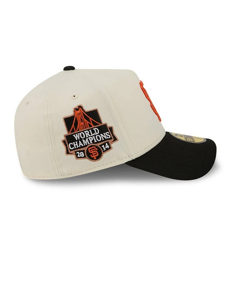 New Era Men's Cream San Francisco Giants Chrome A-Frame 59FORTY Fitted Hat
