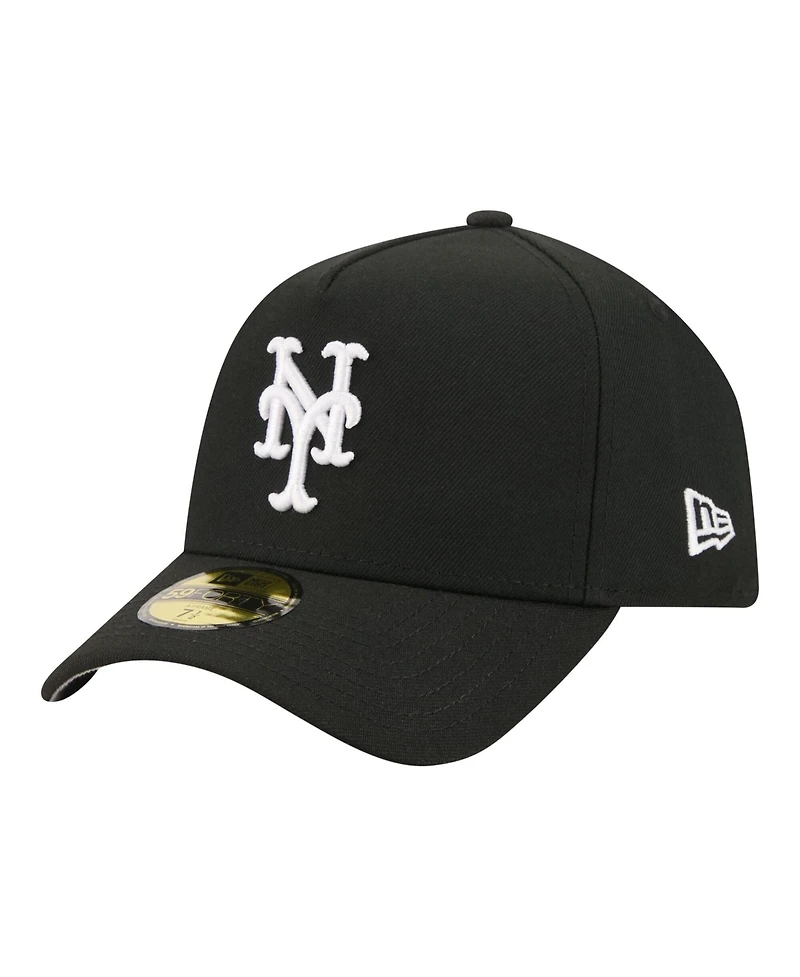 New Era Men's Black York Mets A-Frame 59FORTY Fitted Hat