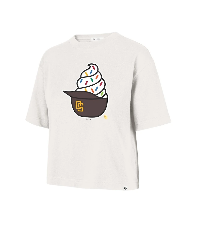 '47 Brand Women's San Diego Padres Ice Cream Helmet Short-Sleeve Screen-Print Graphic T-Shirt