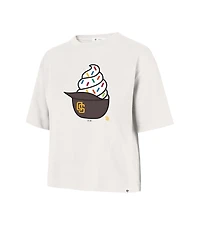 '47 Brand Women's San Diego Padres Ice Cream Helmet Short-Sleeve Screen-Print Graphic T-Shirt