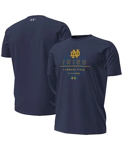 Under Armour Men's Navy Notre Dame Fighting Irish 2026 Shamrock Series Lambeau Overlay Performance Cotton T-Shirt