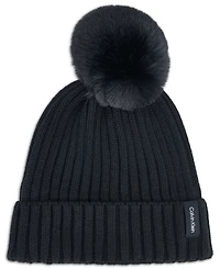 Calvin Klein Women's Snug Everday Cozy Soft Pom Beanie