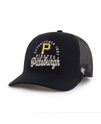 47 Brand Men's Black Pittsburgh Pirates Pitstop Trucker Adjustable Hat