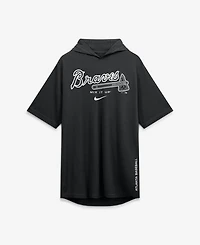 Nike Men's Black Atlanta Braves Arched Wordmark Tri-Blend Hooded T-Shirt