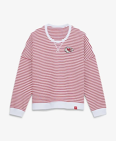 Fanatics Women's Kansas City Chiefs Oversized French Terry Striped Sweatshirt