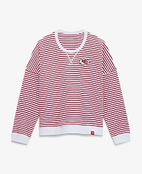 Fanatics Women's Kansas City Chiefs Oversized French Terry Striped Sweatshirt