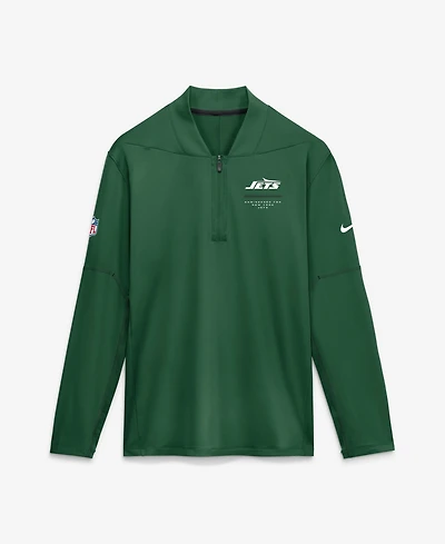 Nike Men's Green New York Jets Sideline Logo Glory Midweight Dri-fit Half-Zip Pullover