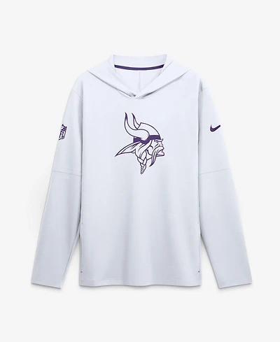 Nike Men's White Minnesota Vikings Sideline Alternate Lightweight Long Sleeve Hooded Dri-fit T-Shirt