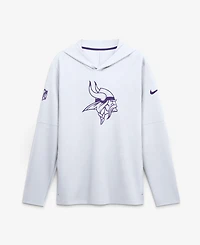 Nike Men's White Minnesota Vikings Sideline Alternate Lightweight Long Sleeve Hooded Dri-fit T-Shirt