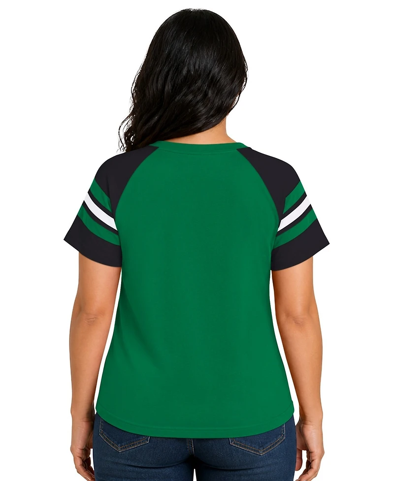 Starter Plus Philadelphia Eagles Throwback Game On Notch Neck Raglan T-Shirt