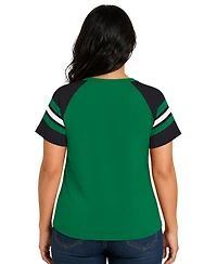 Starter Plus Philadelphia Eagles Throwback Game On Notch Neck Raglan T-Shirt