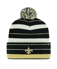'47 Brand Men's Black New Orleans Saints Powerline Cuffed Knit Pom Hat