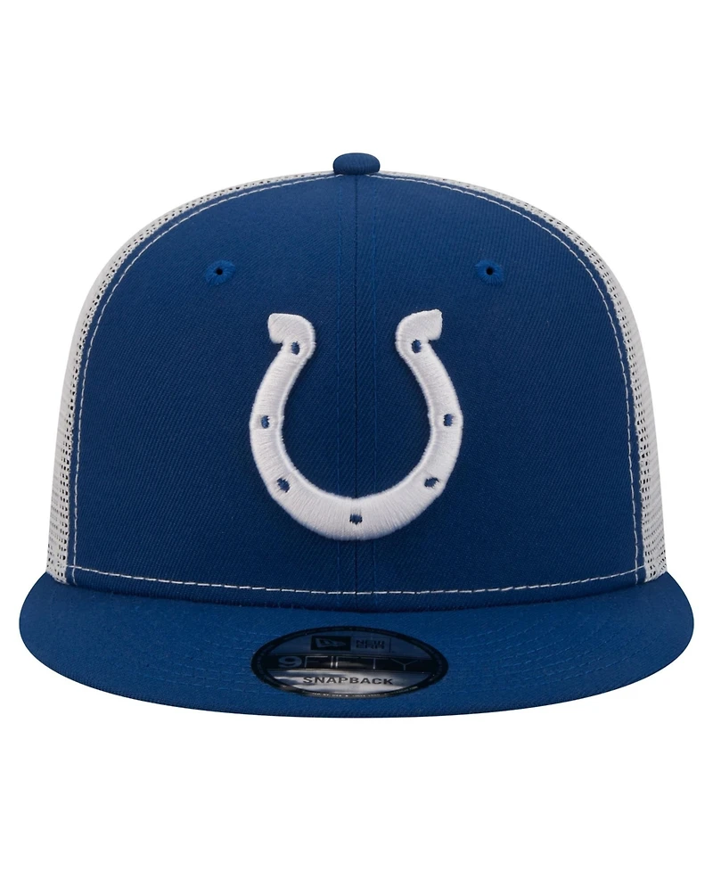 New Era Men's Royal Indianapolis Colts Core Team 9FIFTY Trucker Snapback Hat