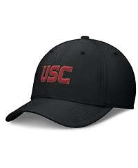 Nike Men's Black Usc Trojans Rise Swoosh Dri-fit Flex Hat