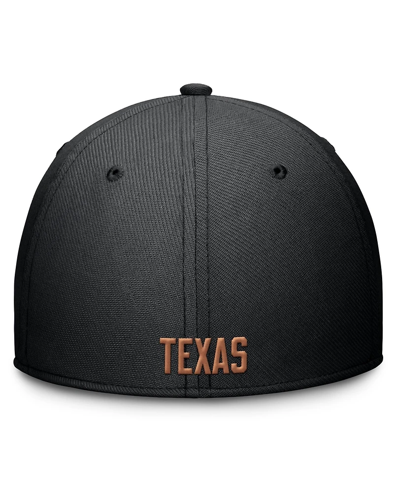 Nike Men's Black Texas Longhorns Rise Swoosh Dri-fit Flex Hat