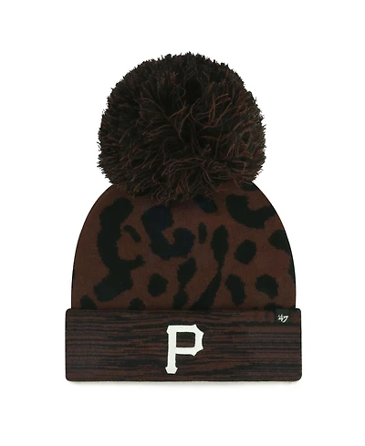 '47 Brand Women's Brown Pittsburgh Pirates Rosette Cuffed Knit Pom Hat
