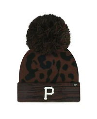 '47 Brand Women's Brown Pittsburgh Pirates Rosette Cuffed Knit Pom Hat