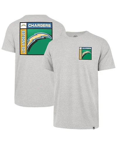 47 Brand Men's Gray Los Angeles Chargers Chrome Plate Franklin T-Shirt