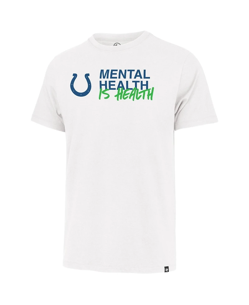 47 Brand Men's and Women's White Indianapolis Colts Mental Health is Kicking the Stigma Franklin T-Shirt