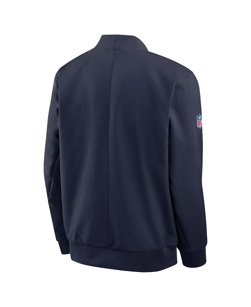 Nike Men's College Navy Seattle Seahawks Sideline Powerful Blocking Full-Zip Bomber Jacket