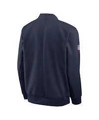 Nike Men's College Navy Seattle Seahawks Sideline Powerful Blocking Full-Zip Bomber Jacket