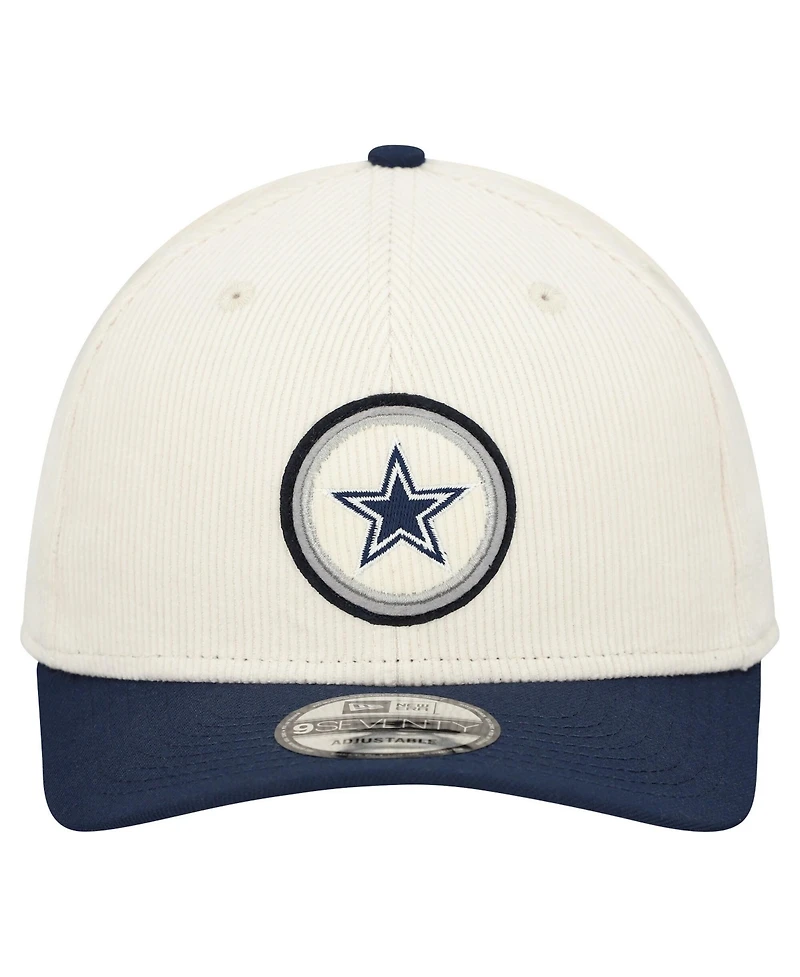 New Era Men's Cream Dallas Cowboys Loyal Corduroy 9SEVENTY Adjustable Hat