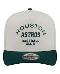 New Era Men's Cream/Dark Green Houston Astros Chrome A-Frame 9FIFTY Snapback Hat