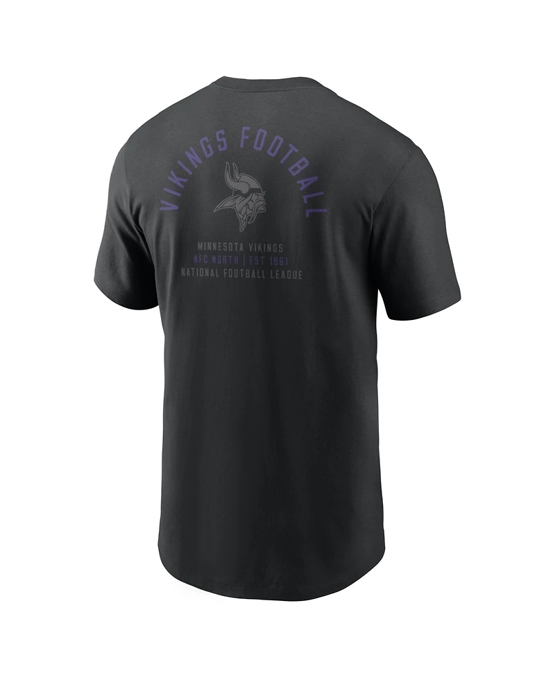 Nike Men's Black Minnesota Vikings Split Logo T-Shirt