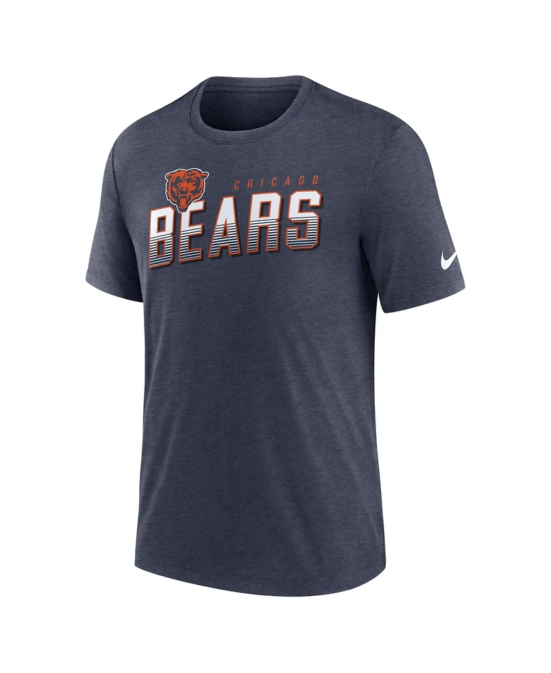 Nike Men's Heather Navy Chicago Bears Believe The Game Tri-Blend T-Shirt