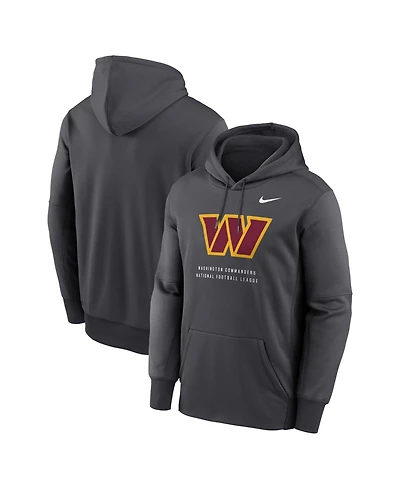 Nike Men's Charcoal Washington Commanders Toss Sweep Therma-fit Hoodie