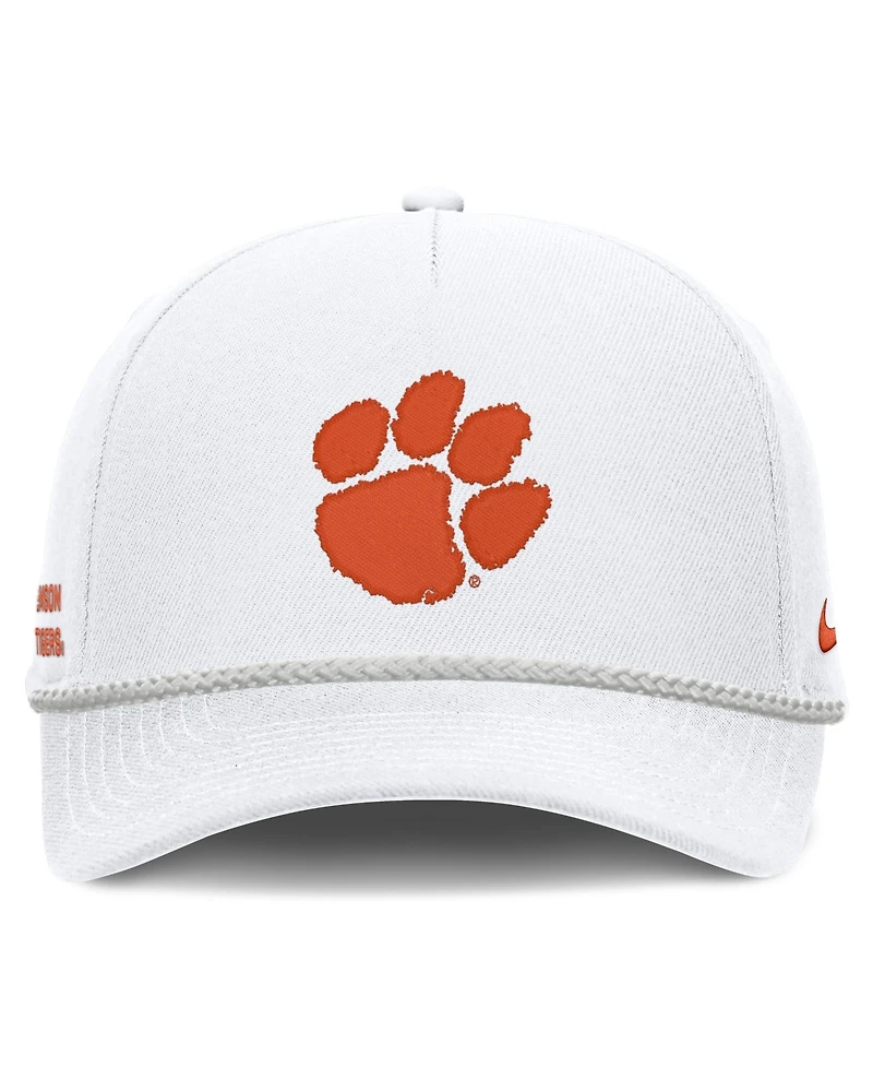 Nike Men's and Women's White Clemson Tigers Rope Rise Adjustable Hat