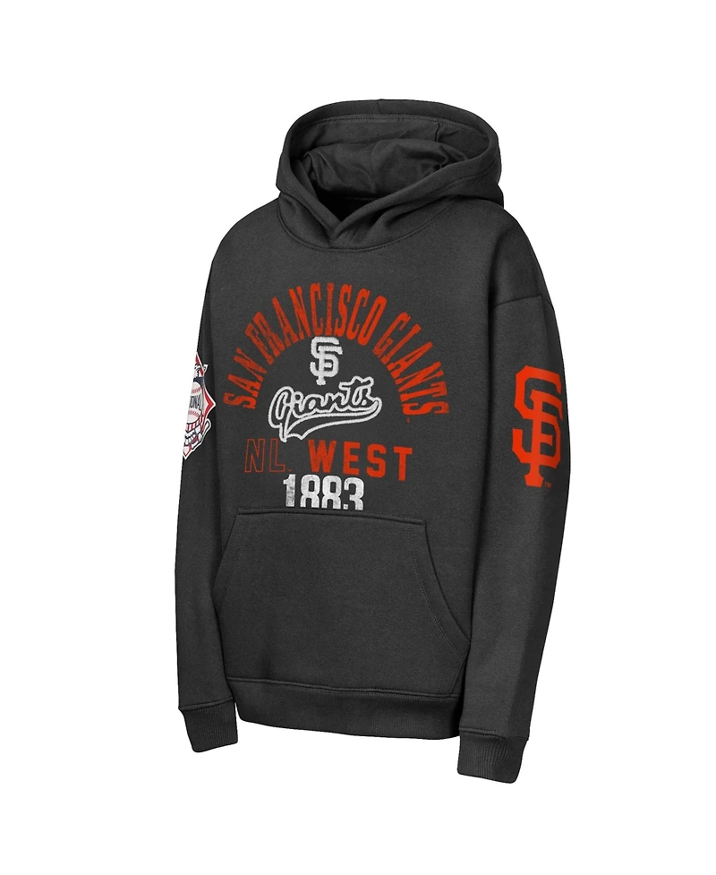 Outerstuff Big Boys and Girls Black San Francisco Giants Premium Sweep Fleece Hoodie