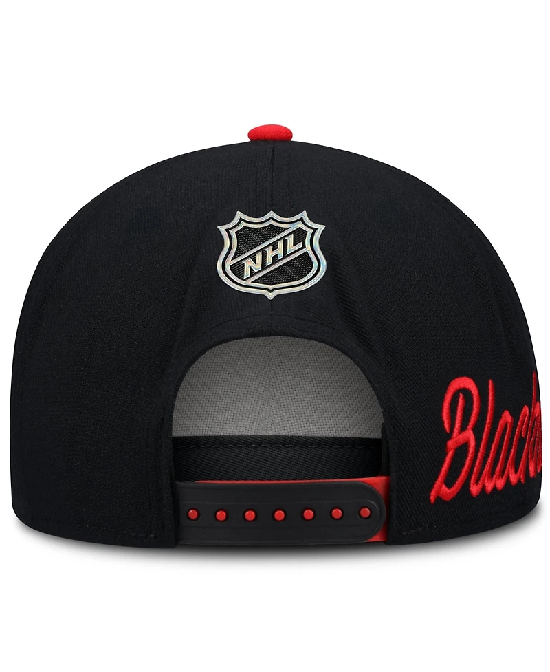 Fanatics Men's Red/Black Chicago Blackhawks Snapback Hat