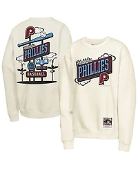 Mitchell & Ness Big Boys and Girls Natural Philadelphia Phillies Retro Billboard Sweatshirt