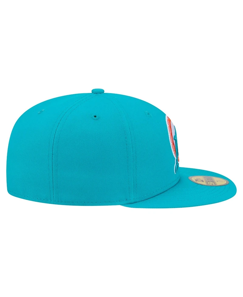 New Era Men's Aqua Miami Dolphins 59FIFTY Fitted Hat