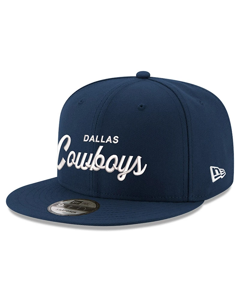 New Era Men's Navy Dallas Cowboys Core Team Script 9FIFTY Snapback Hat