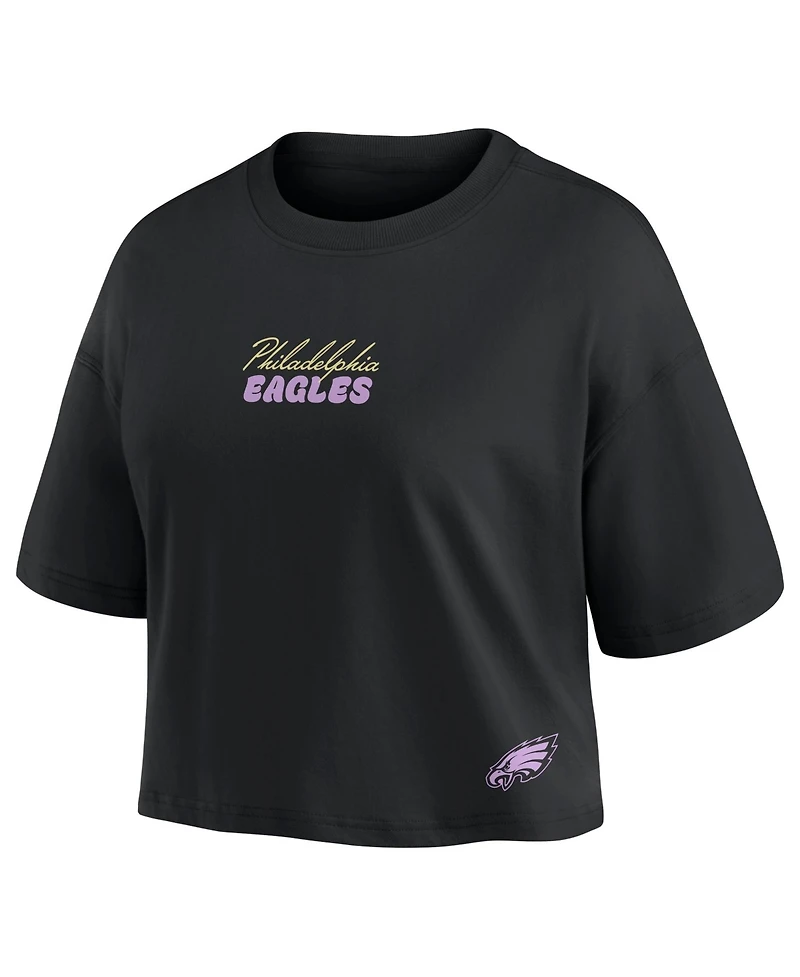 Fanatics Women's Philadelphia Eagles Cooper DeJean Cropped Puff-Print T-Shirt