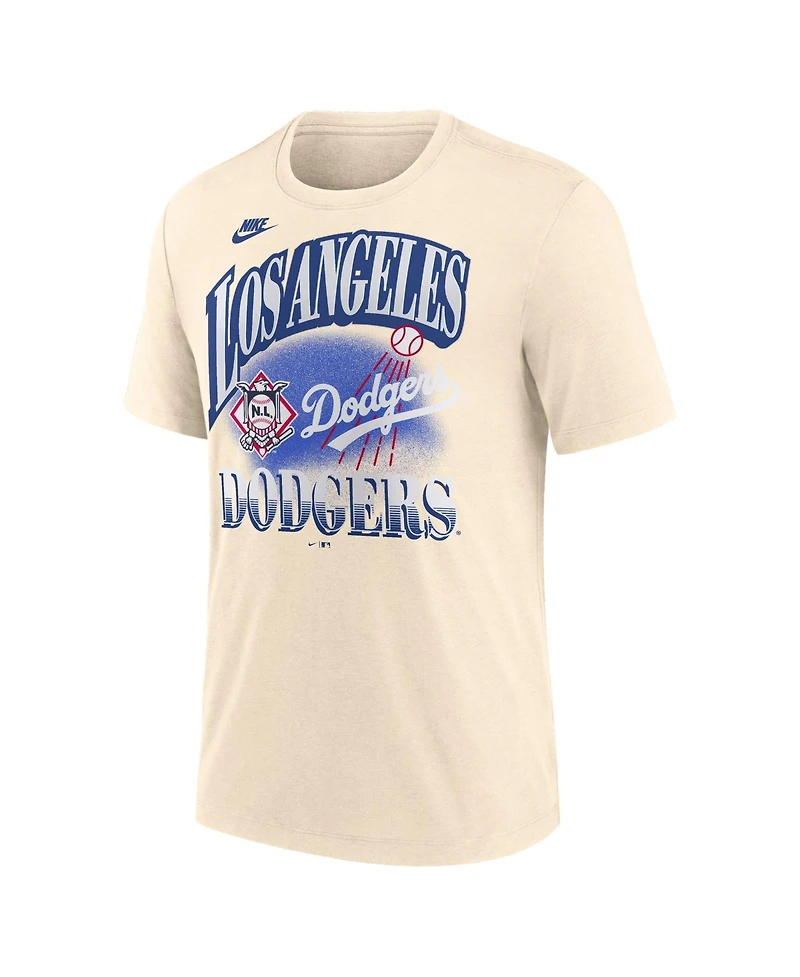 Nike Men's Natural Los Angeles Dodgers Vintage Tri-Blend T-Shirt