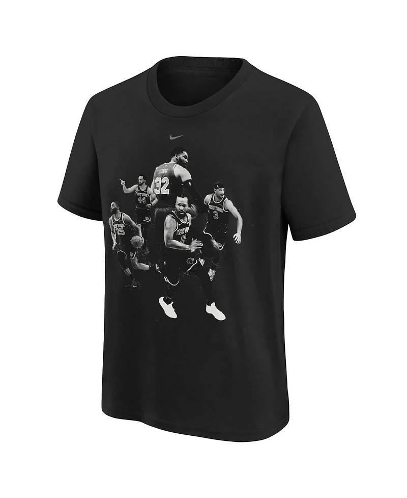 Nike Big Boys and Girls Black New York Knicks Players T-Shirt