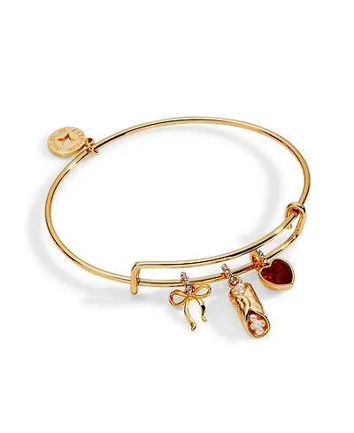 Alex and Ani There Cannoli Be You' Bow and Heart Multi Charm Bangle