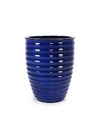 Yobtop Sapphire Ceramic Planter - 17 Inch Handmade Flower Pot, Breathable Clay, Indoor and Outdoor Use for Monstera and Fiddle Leaf Fig, 1 Piece