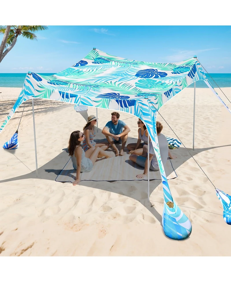 Aofar Beach Tent Sun Shelter Uv Protection Sandbags Portable Shade camping