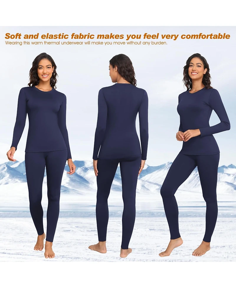 Piscifun Women's Thermal Fleece Base Layer Long Johns Set