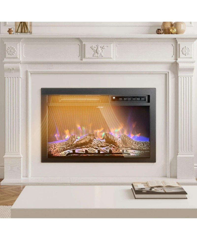 Slickblue Electric Fireplace Insert 5000 Btu Wall Mounted Heater with Adjustable Flame and Remote