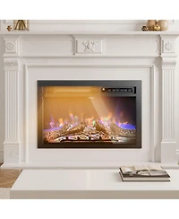 Slickblue Electric Fireplace Insert 5000 Btu Wall Mounted Heater with Adjustable Flame and Remote