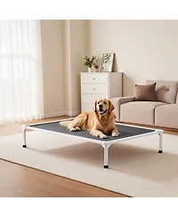 Gouun Xl Elevated Dog Bed 49 x 33 Inch, Raised Pet Cot with Aluminum Frame and Breathable Textilene Mesh