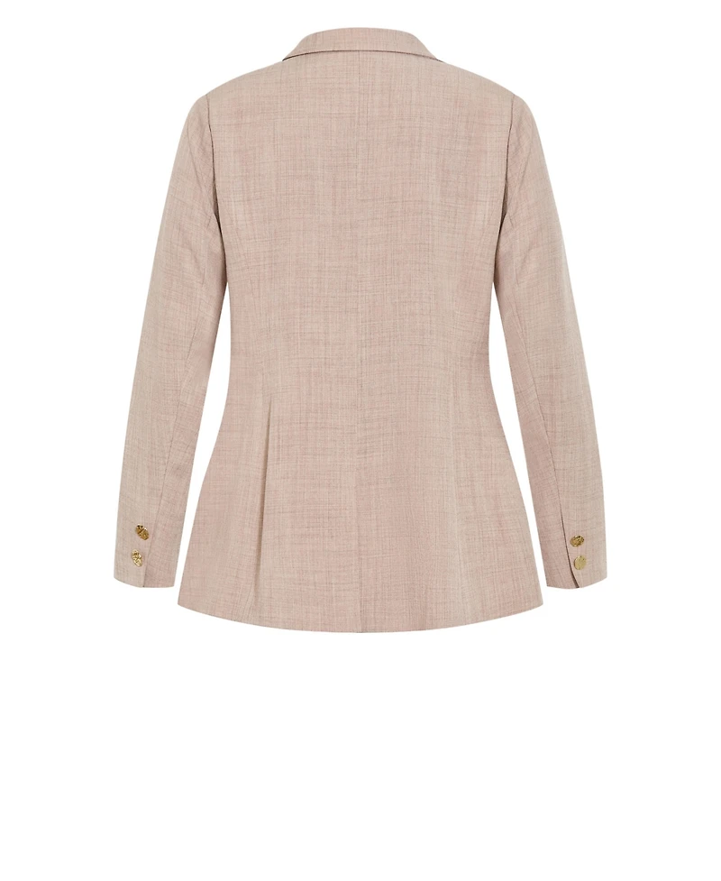 City Chic Plus Luci Double-Breasted Relaxed-Fit Blazer